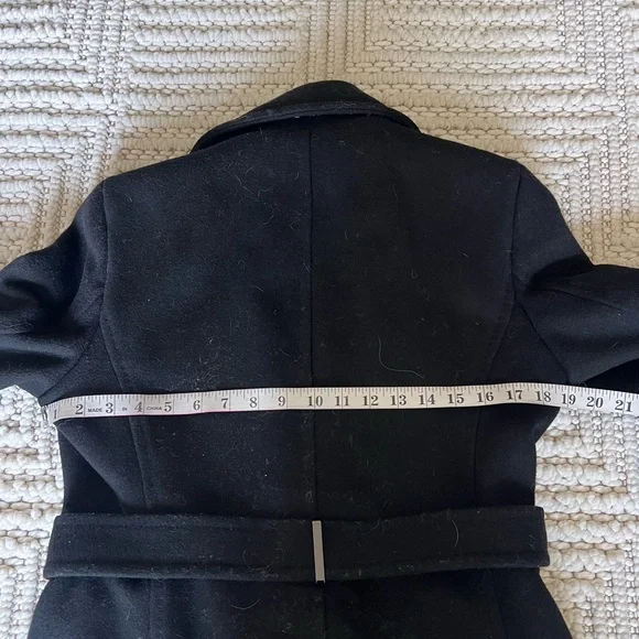 Calvin Klein Black Wool Winter Coat - Picture 14 of 15